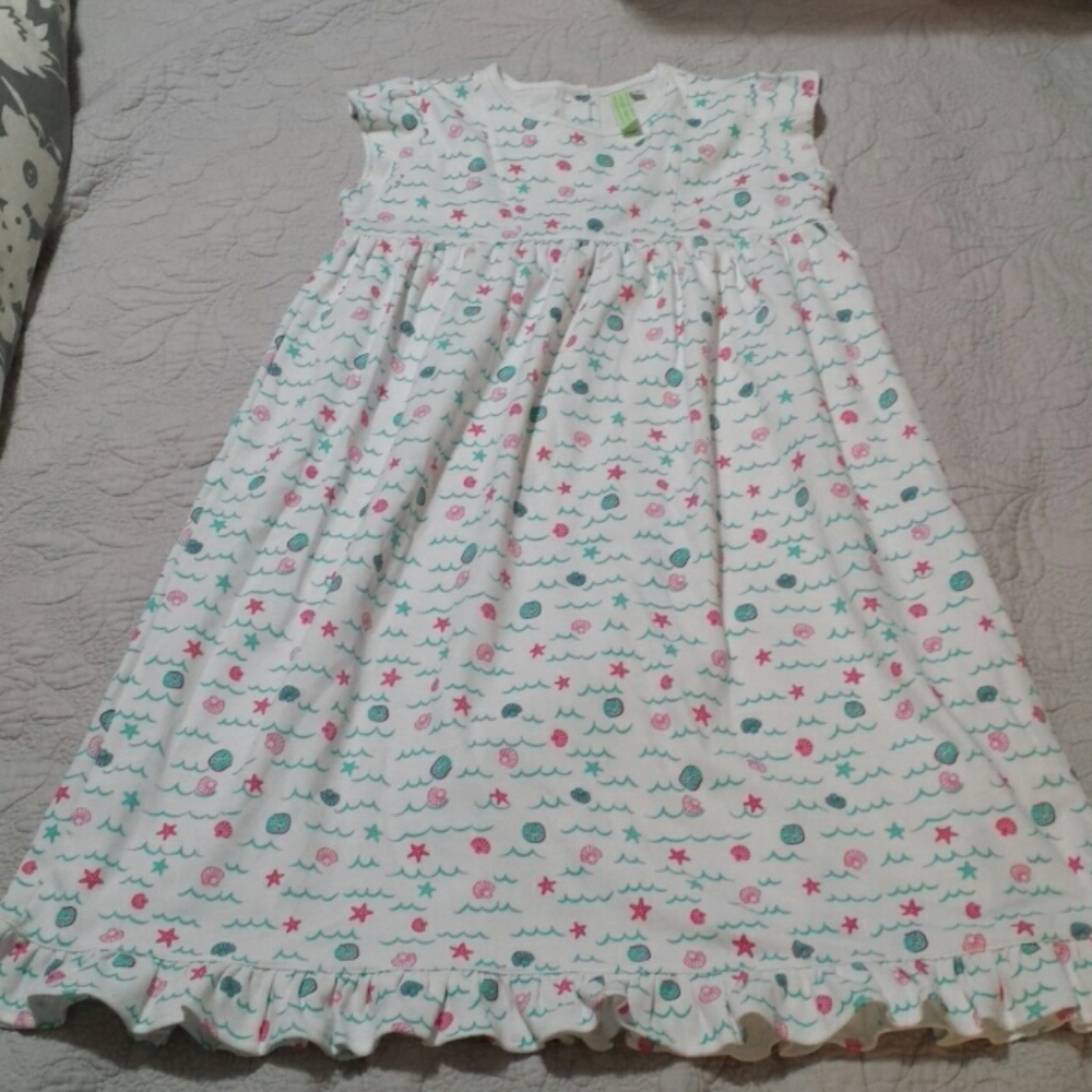 Lime Green Girls Seashell Dress Size 7